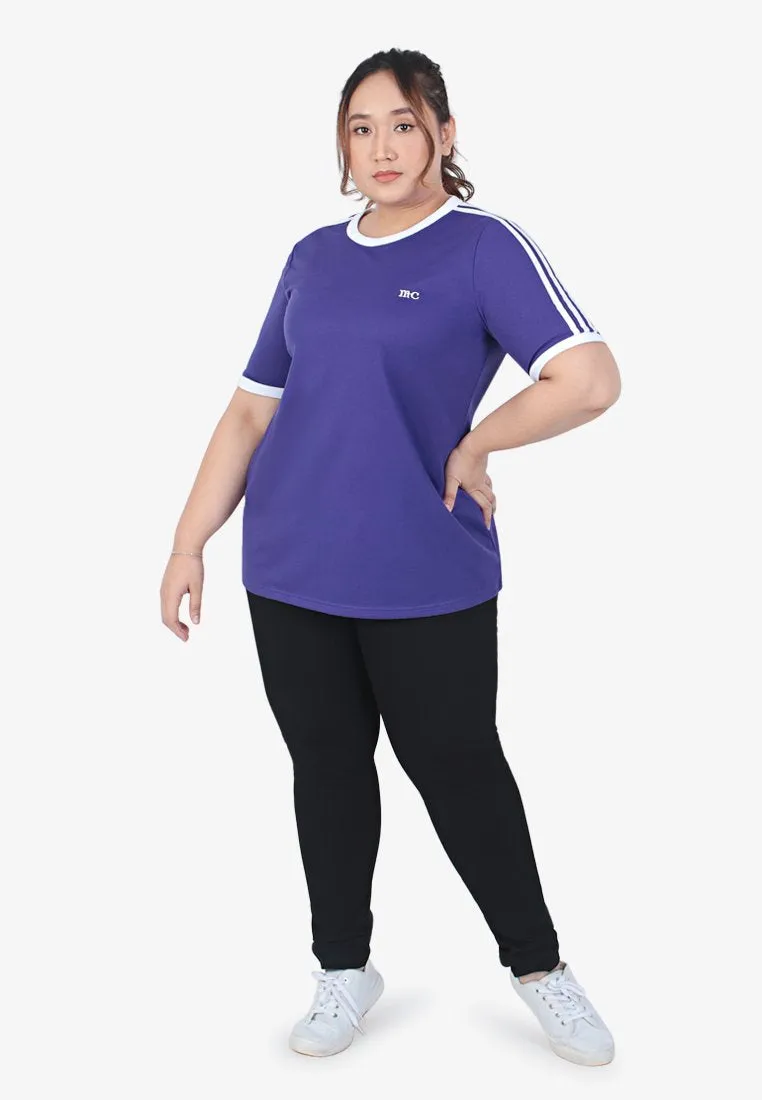 Addyson Short Sleeve Athleisure Tee - Purple