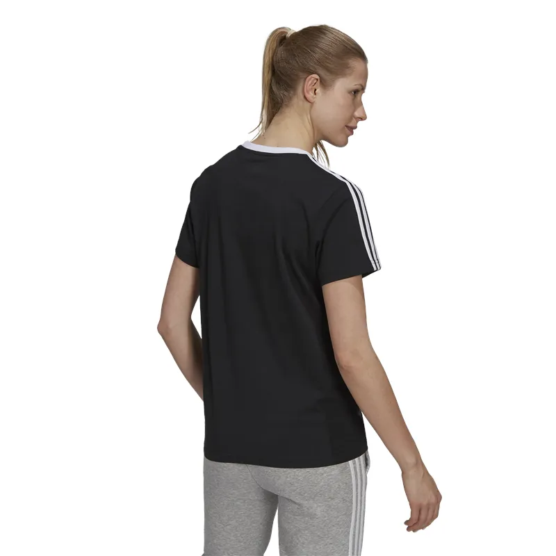 adidas Essentials 3 Stripes BF Tee - Womens - Black/White