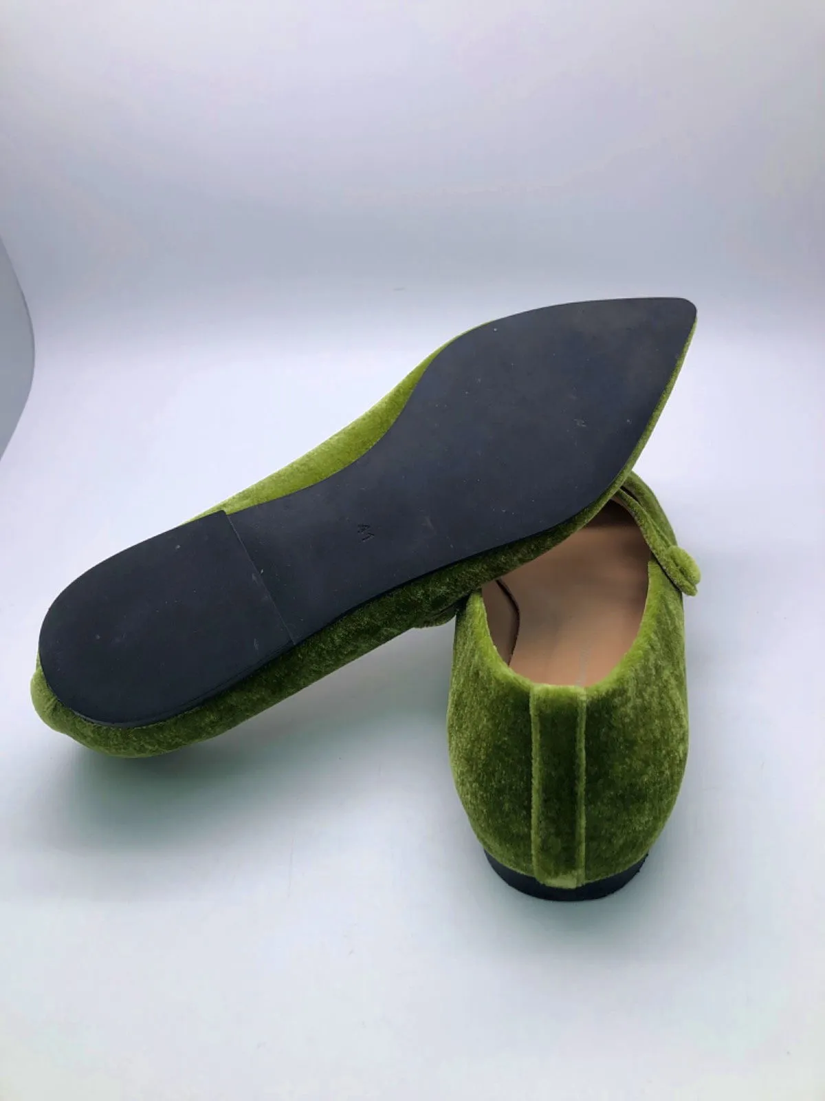 Age of Innocence Green Velvet Mary Jane Flats EU 41 UK 7.5