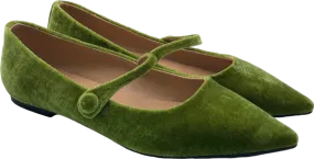 Age of Innocence Green Velvet Mary Jane Flats EU 41 UK 7.5