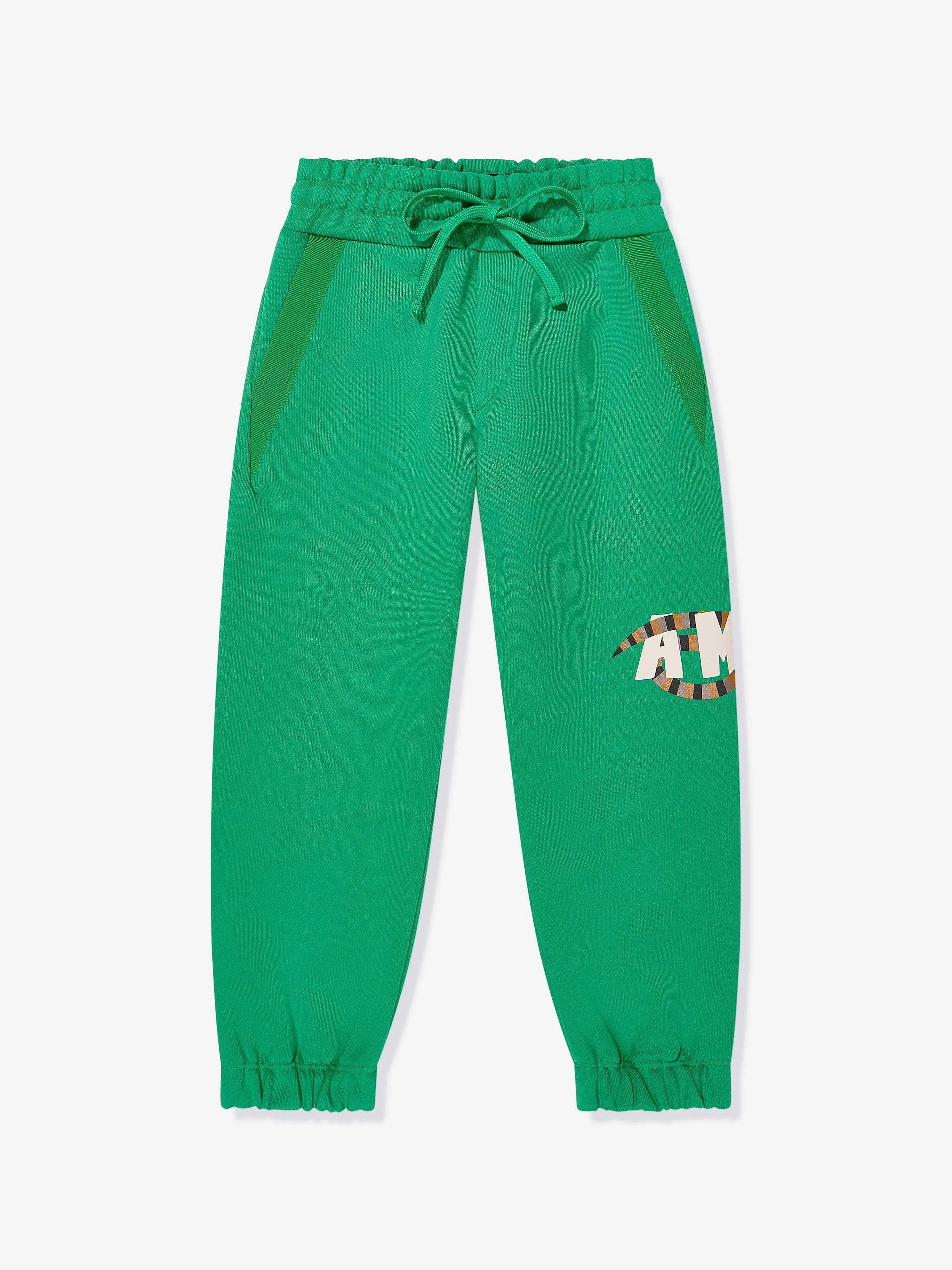 Amiri Kids Snake Logo Joggers in Green