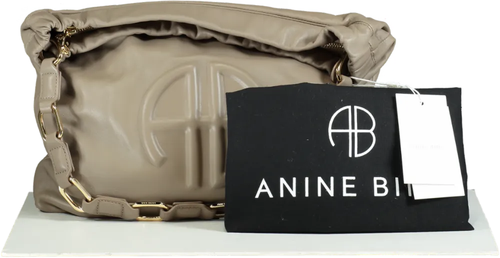 Anine Bing Taupe Chain Strap Shoulder Bag