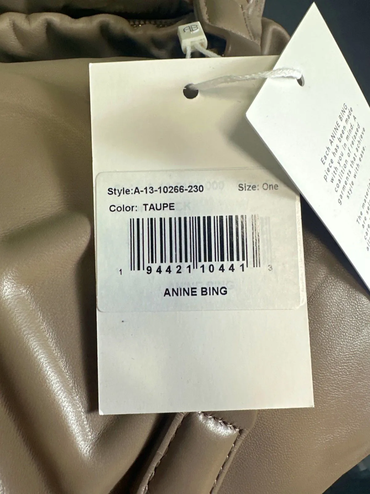 Anine Bing Taupe Chain Strap Shoulder Bag