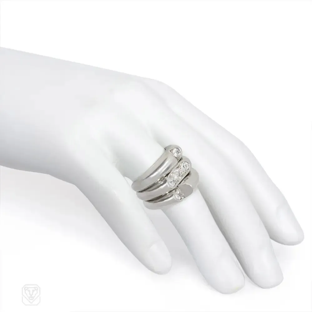 Art Deco industrialist platinum and diamond ring