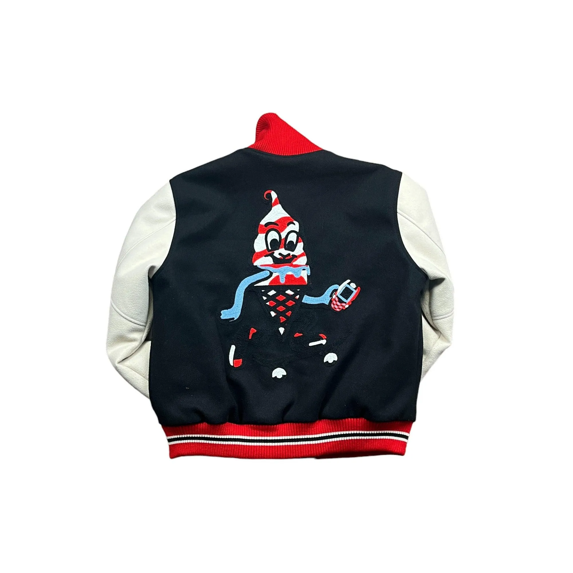 Black   Cream Ice Cream Varsity Jacket - Extra Large