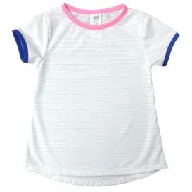 Bridget Basic T-Shirt - White/Pink/Royal