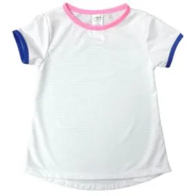 Bridget Basic T-Shirt - White/Pink/Royal