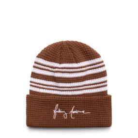 CURSIVE WAFFLE CUFF BEANIE