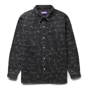 CURSIVE WASHED DENIM OVERSHIRT