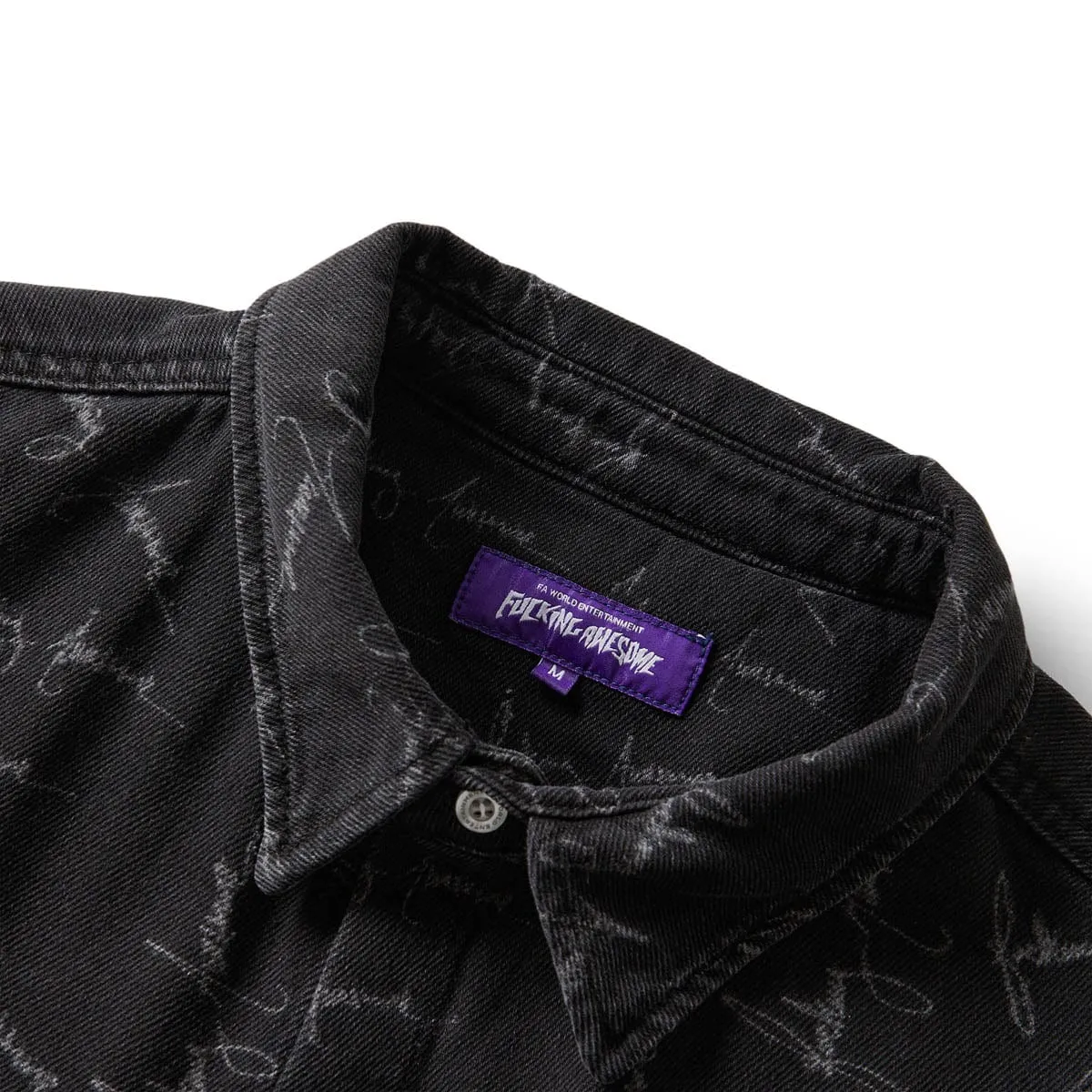 CURSIVE WASHED DENIM OVERSHIRT