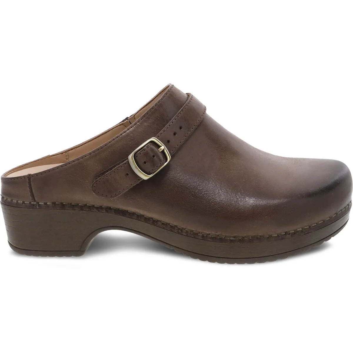 Dansko Berry Clog - Brown Milled Burnished