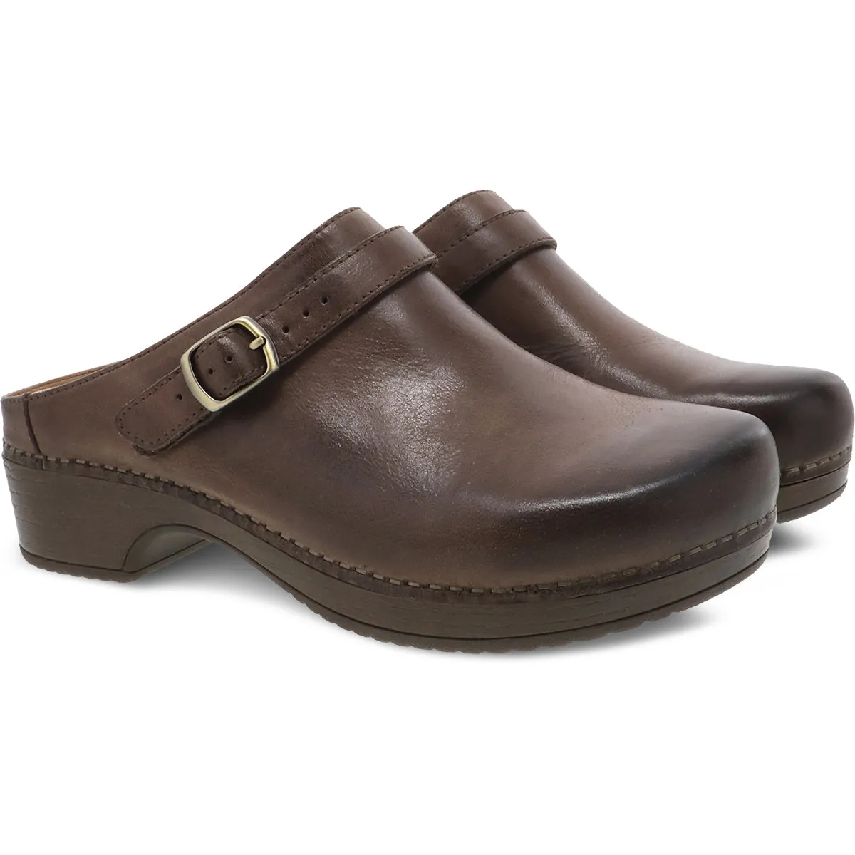 Dansko Berry Clog - Brown Milled Burnished