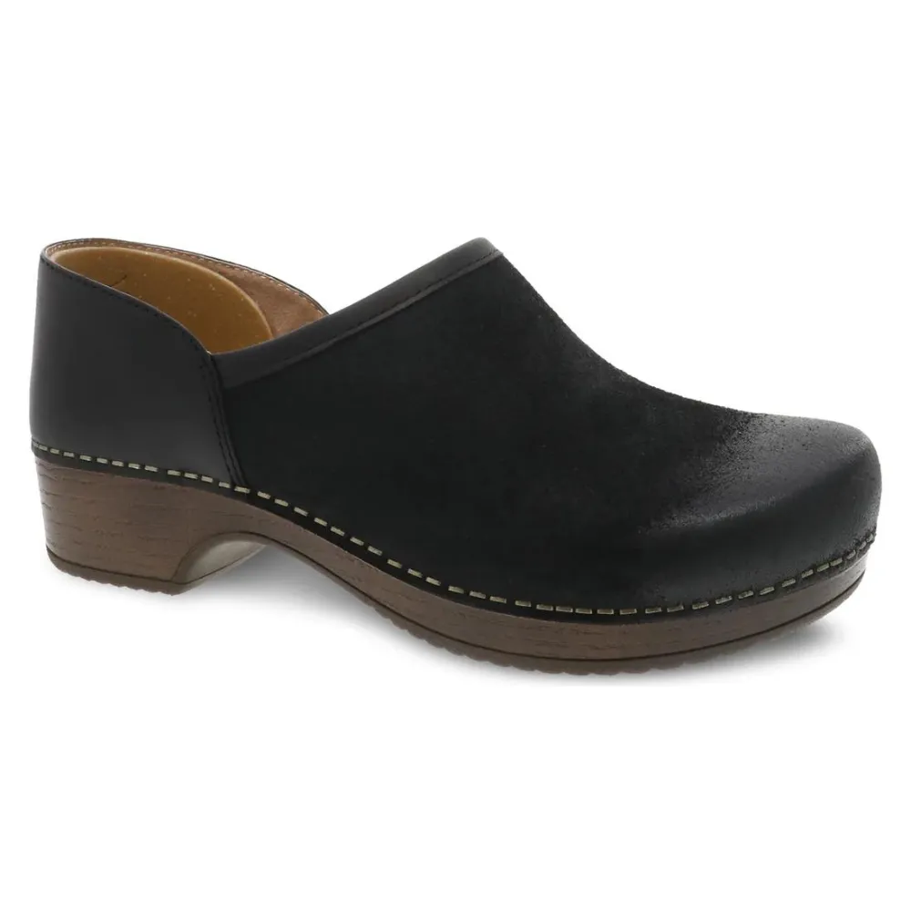 Dansko Brenna Black Burnished Suede Clog (Women's)