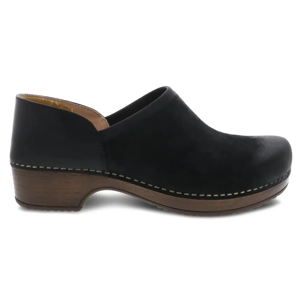 Dansko Brenna Black Burnished Suede Clog (Women's)