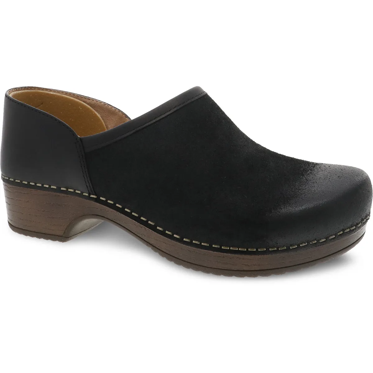 Dansko Brenna Clog - Black Burnished Suede