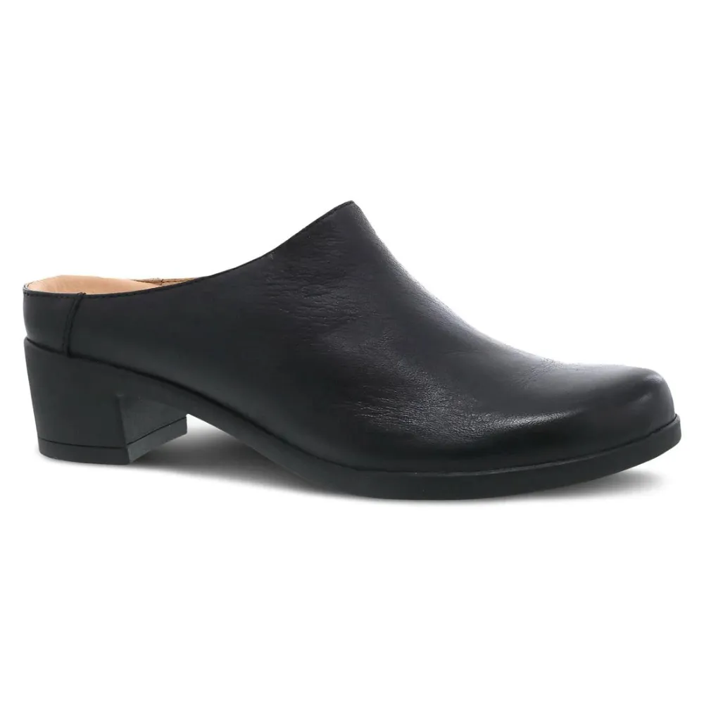 Dansko Carrie Black Burnished Nubuck Clogs (Women's)