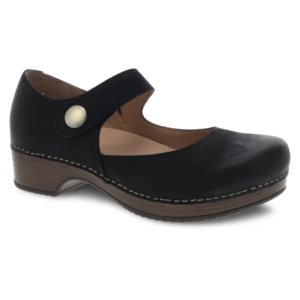 Dansko Women's Beatrice Clog Black Burnished Nubuck