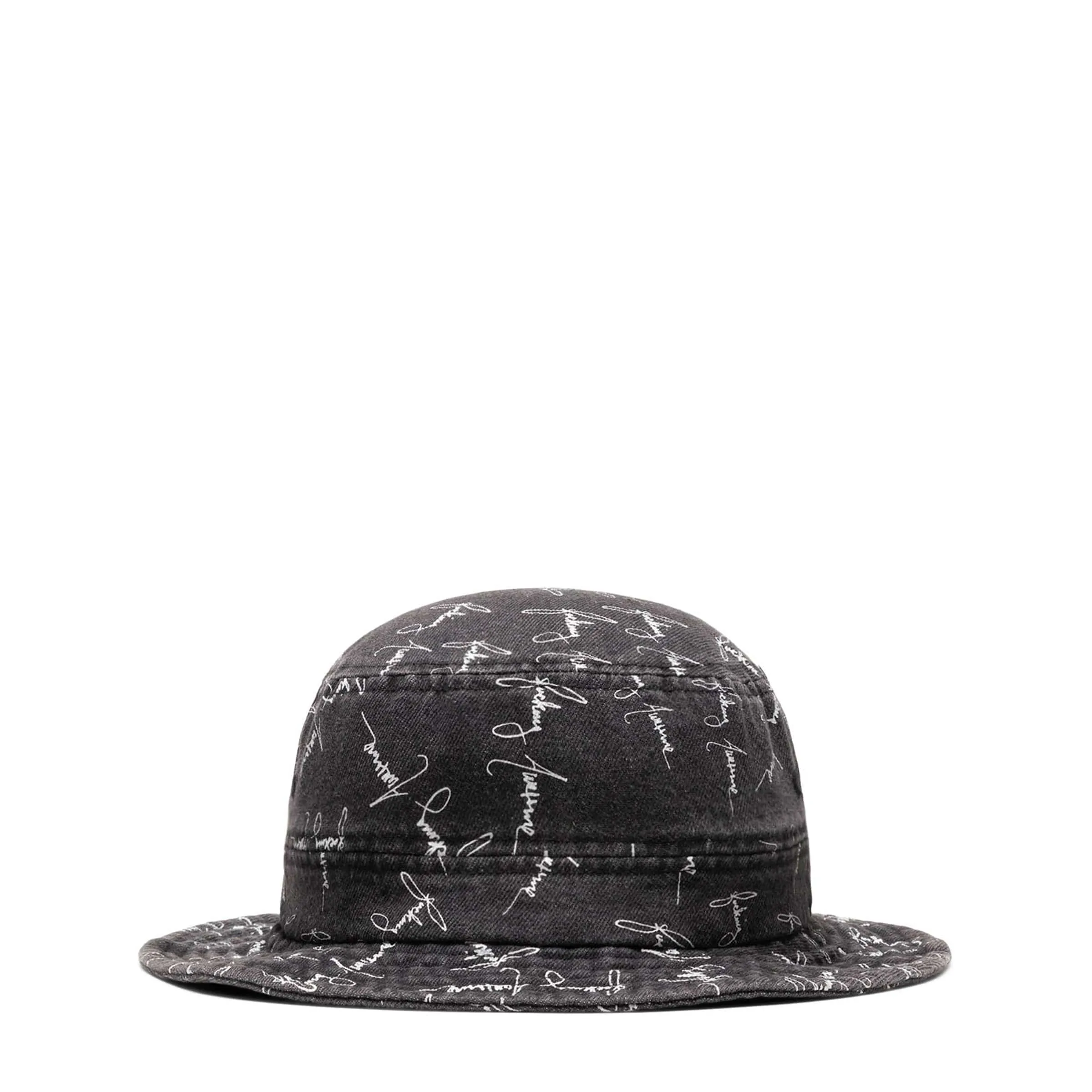 DENIM SCRIPT BUCKET HAT