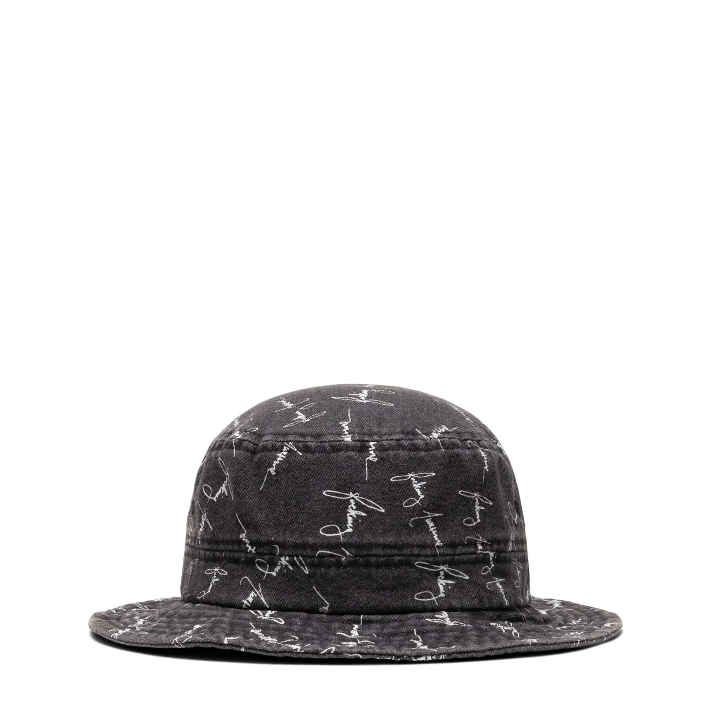 DENIM SCRIPT BUCKET HAT