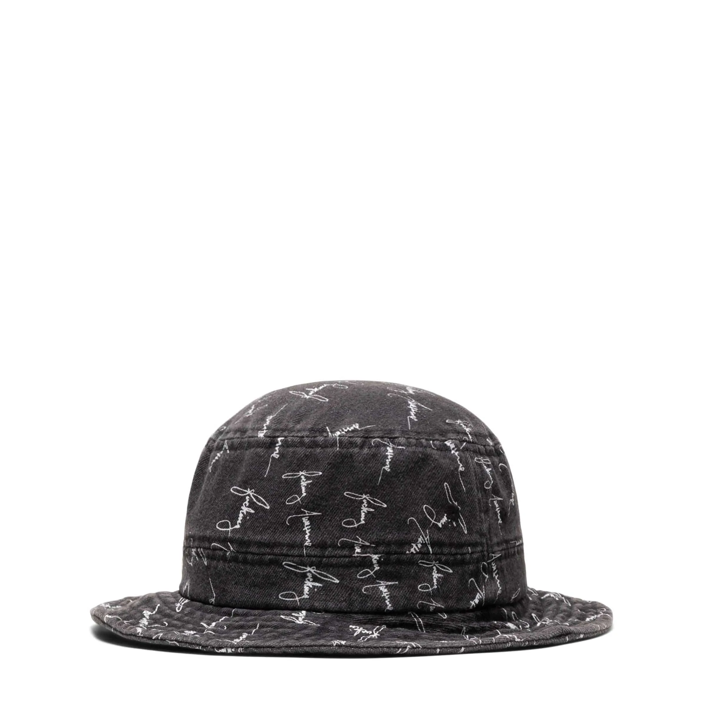 DENIM SCRIPT BUCKET HAT