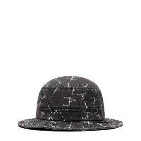 DENIM SCRIPT BUCKET HAT