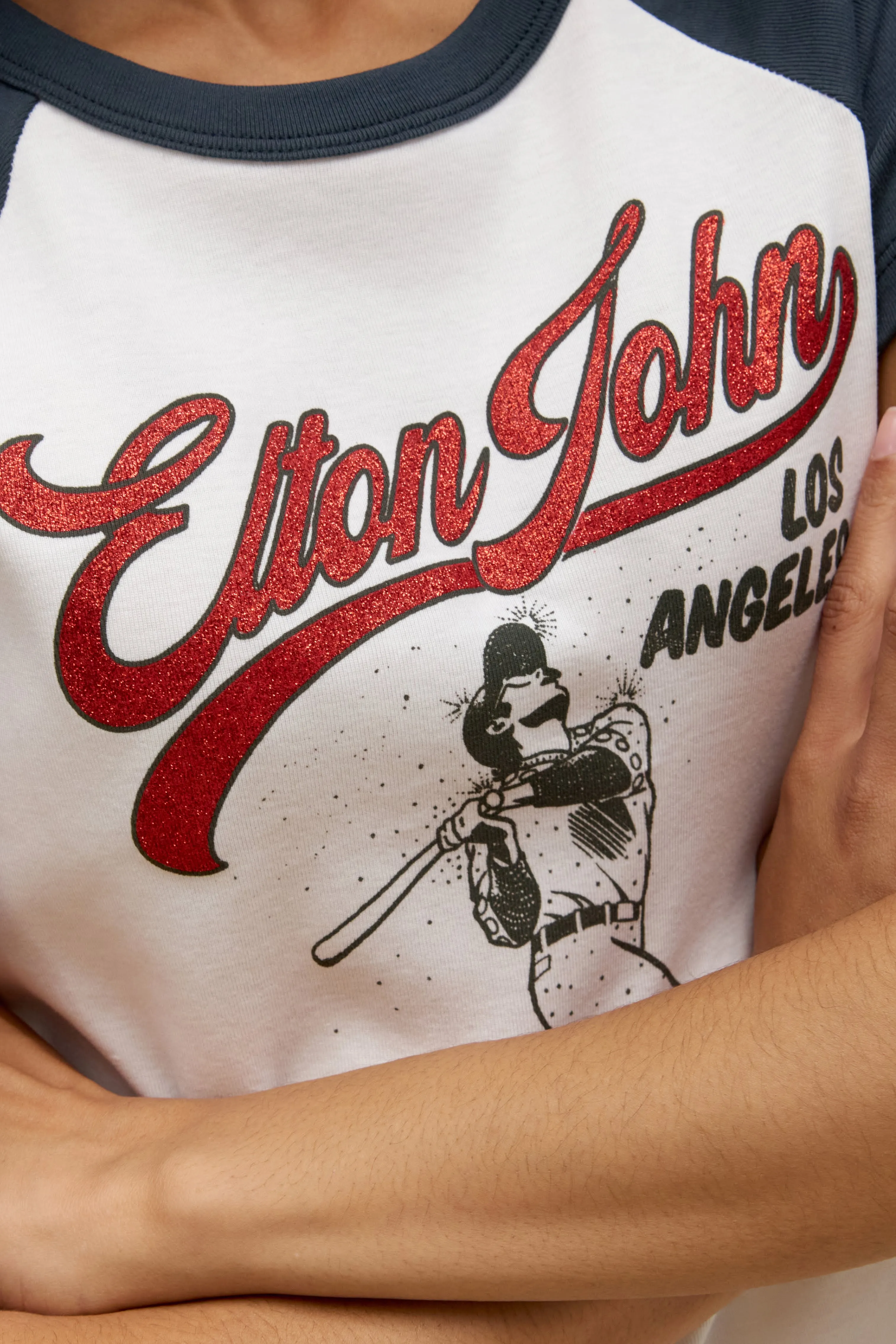 Elton John Home Run Shrunken Raglan Tee