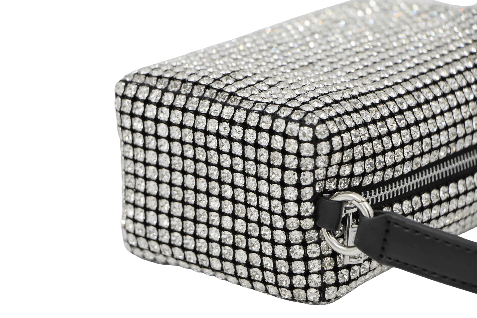 Fabucci Diamante Box Bag with Leather Strap