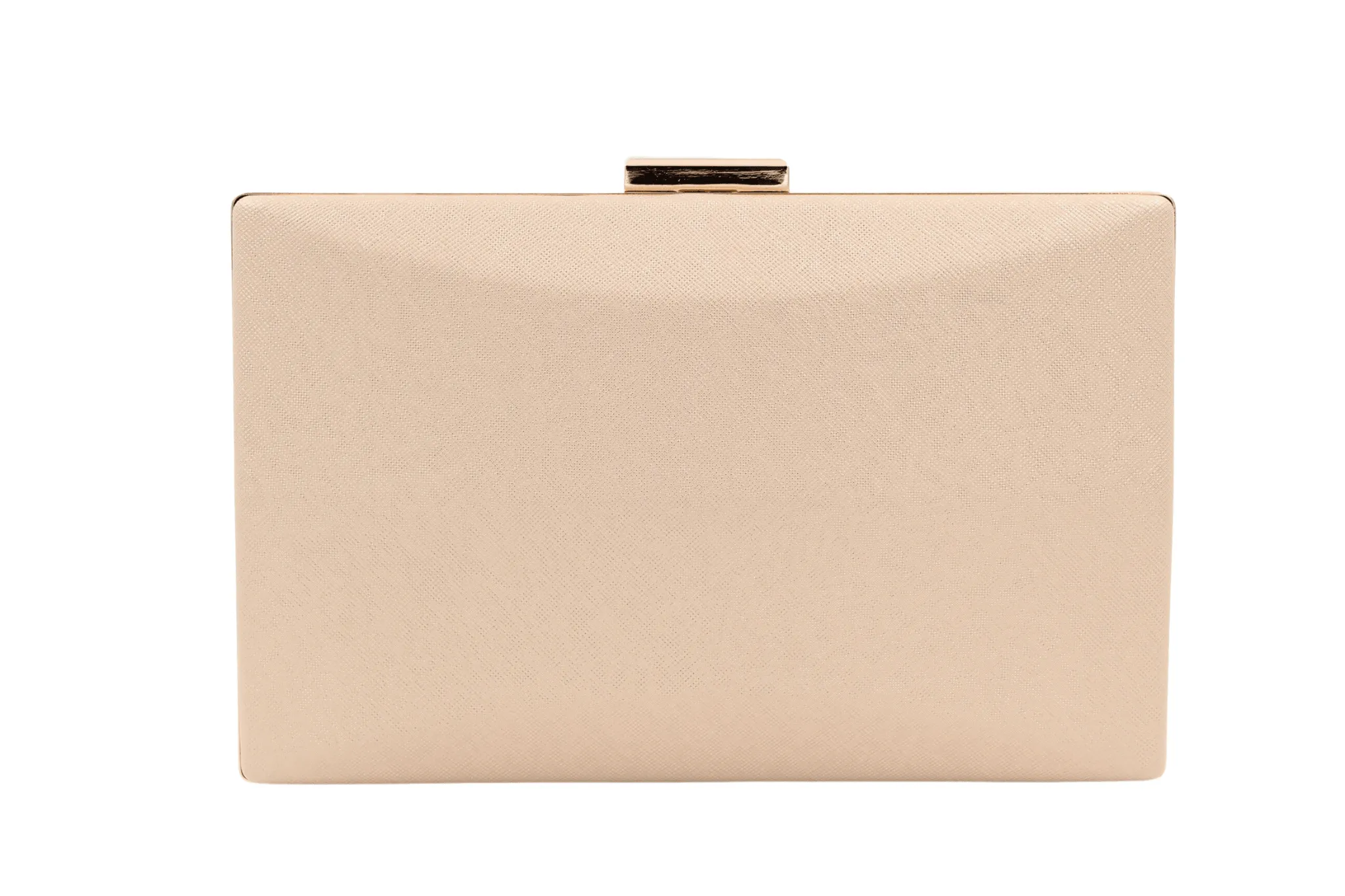 FABUCCI Peach Gold rectangle box Clutch Bag