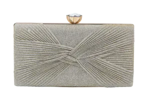 Fabucci Sand  Shimmer Box Clutch bag