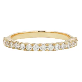 French Cut White Diamond Half Eternity Band