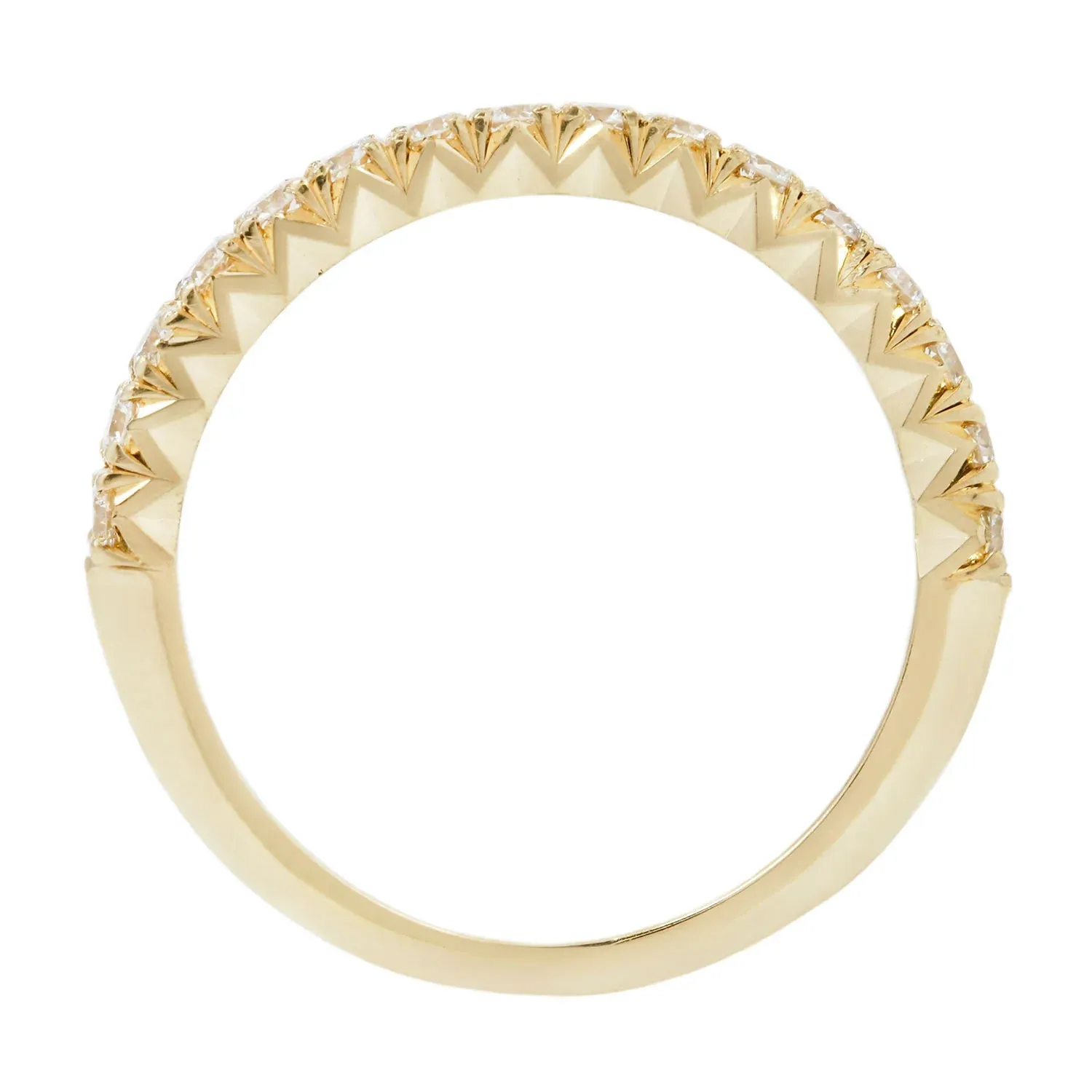 French Cut White Diamond Half Eternity Band