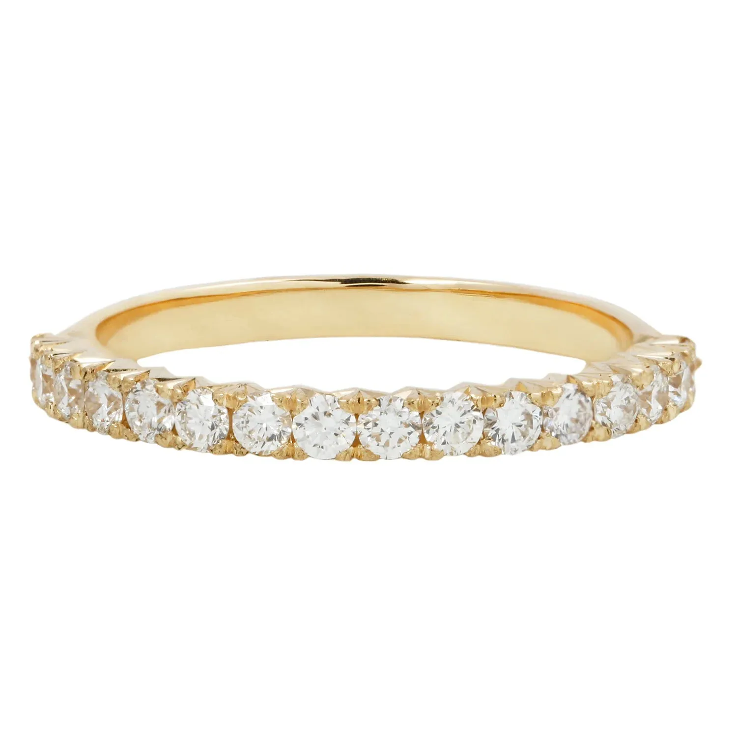 French Cut White Diamond Half Eternity Band