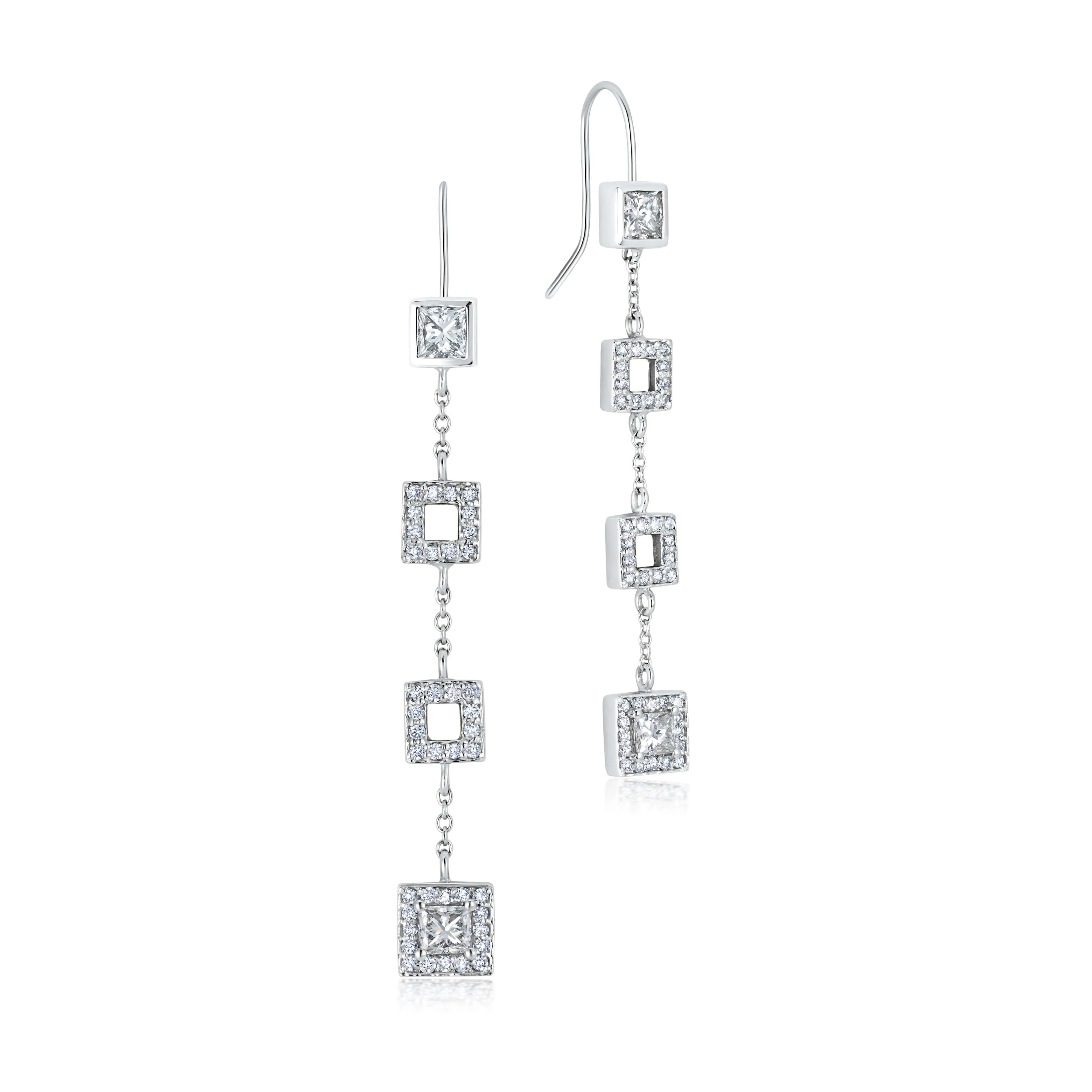 Frosted Ice Triple Drop Earrings