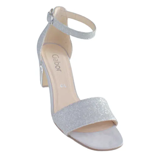 Gabor Ladies Dressy Heeled Sandals - 41.790.61 - Silver