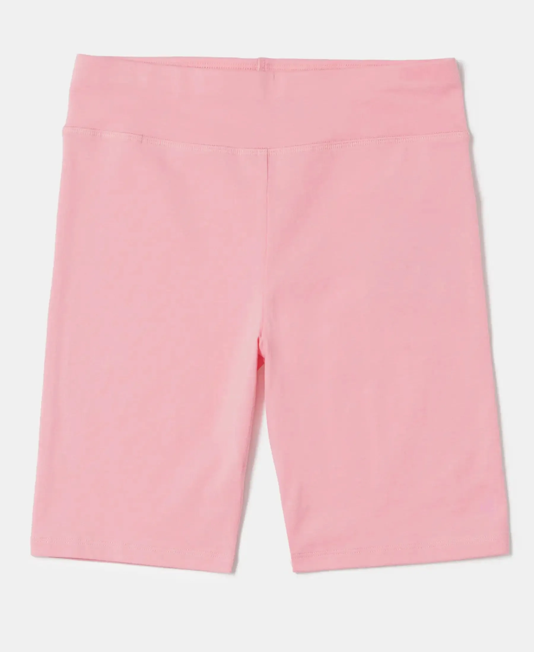 Girl's Super Combed Cotton Elastane Stretch Solid Cycling Shorts - Flamingo Pink