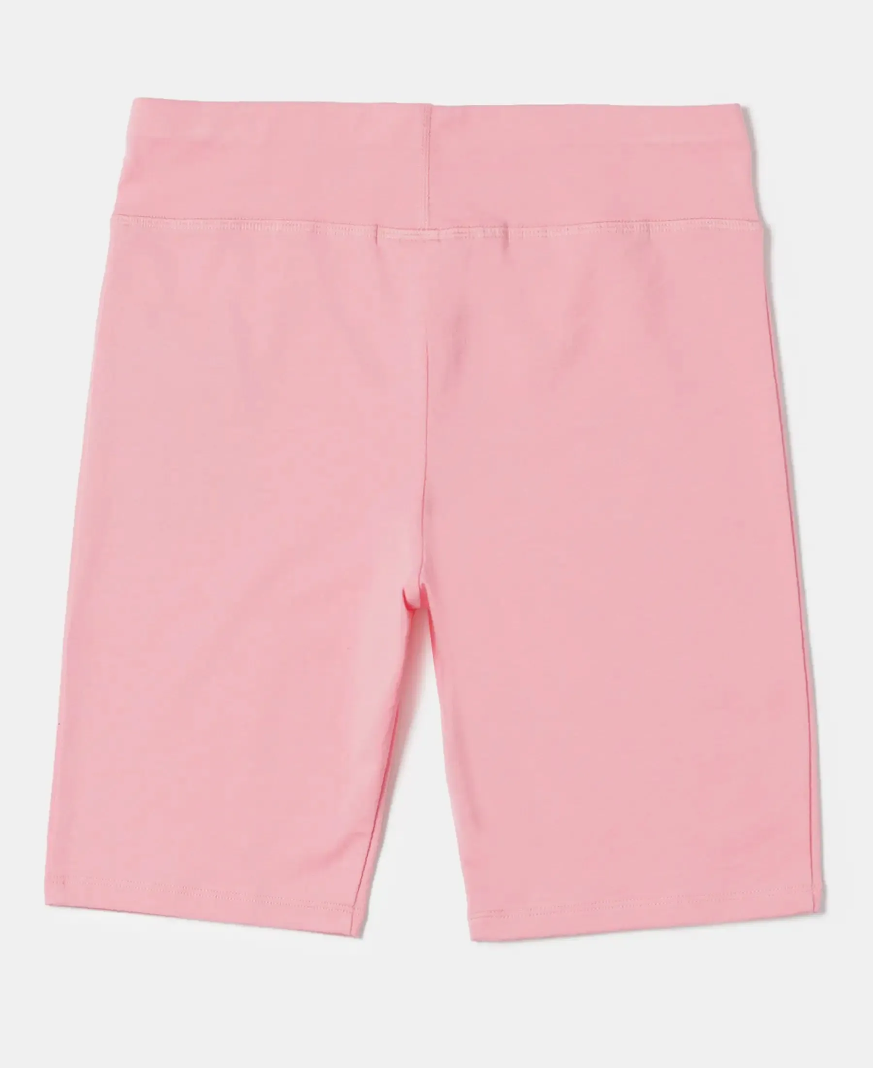 Girl's Super Combed Cotton Elastane Stretch Solid Cycling Shorts - Flamingo Pink