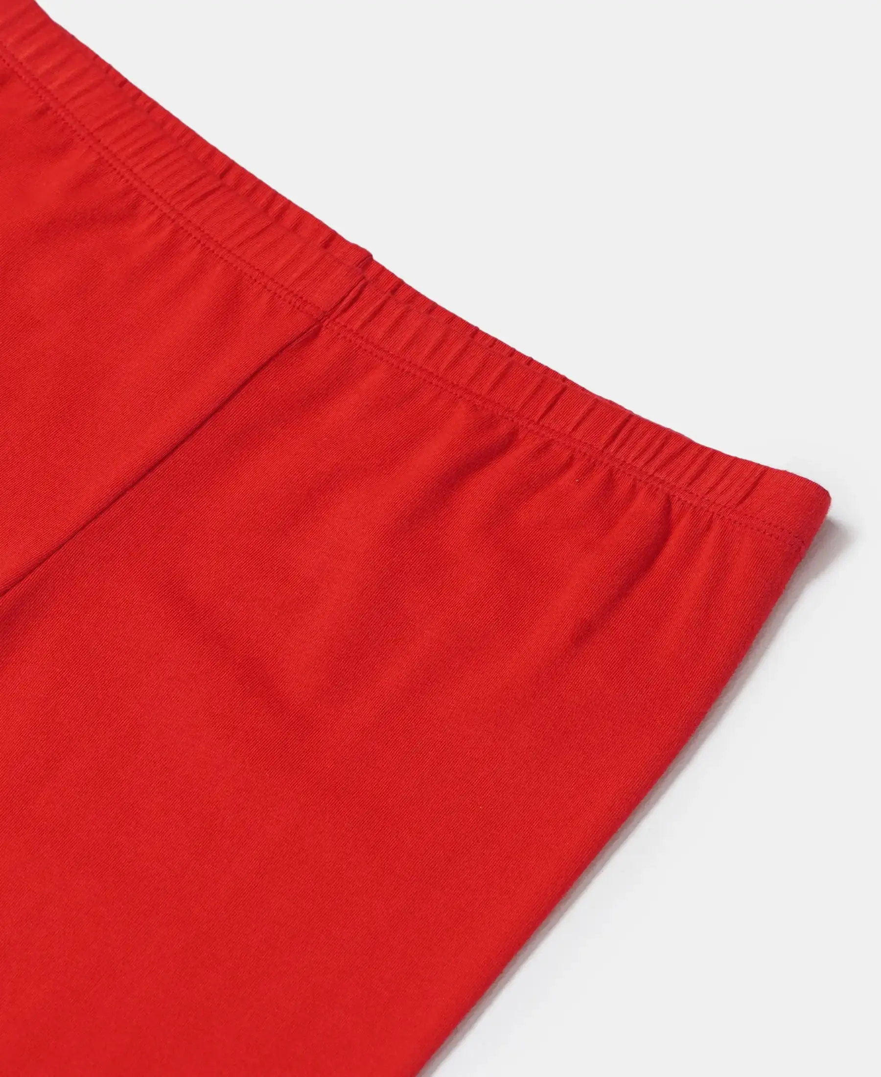 Girl's Super Combed Cotton Elastane Stretch Three Quarter Leggings - Rio Red