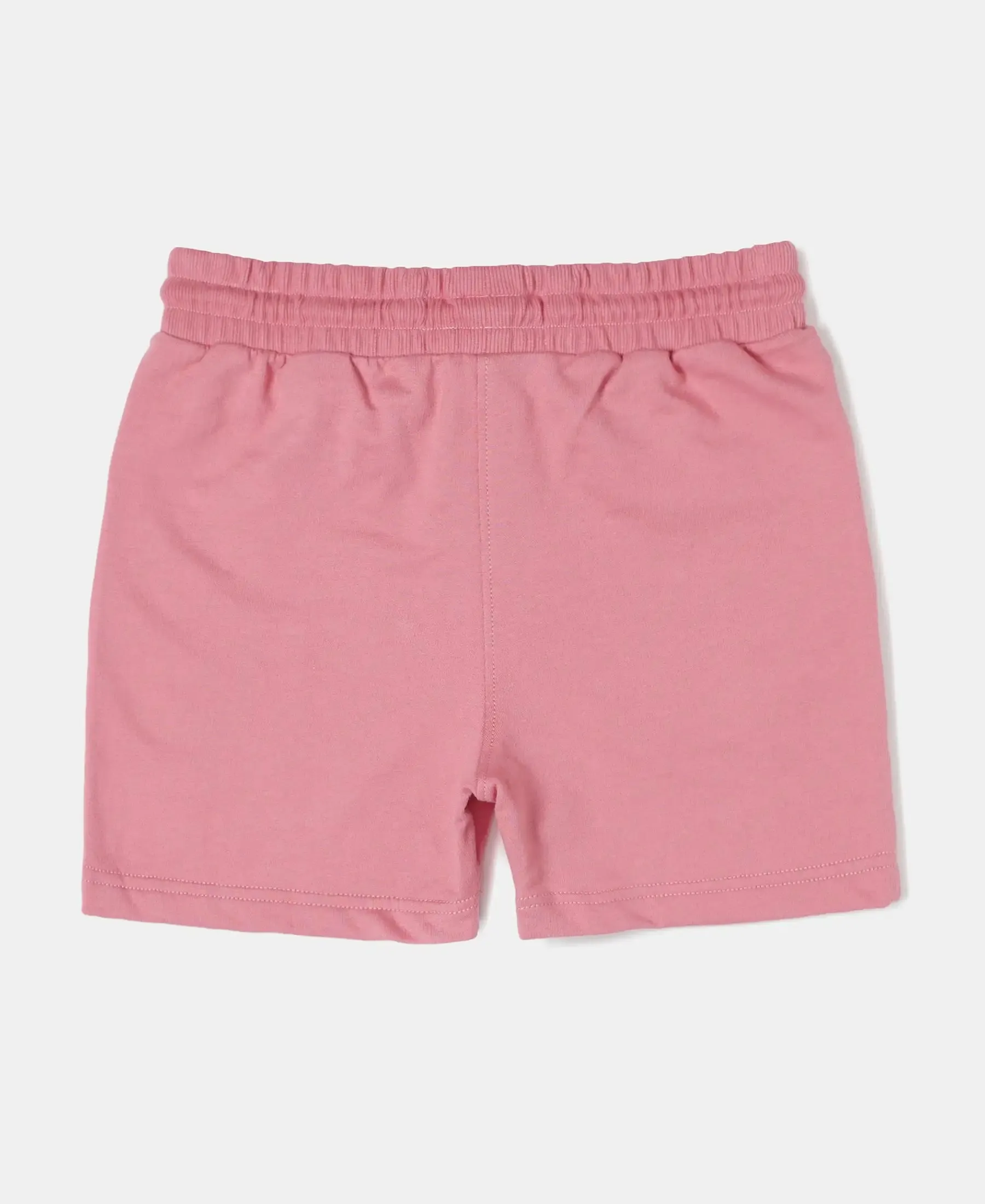 Girl's Super Combed Cotton French Terry Solid Shorts - Brandied Apricot