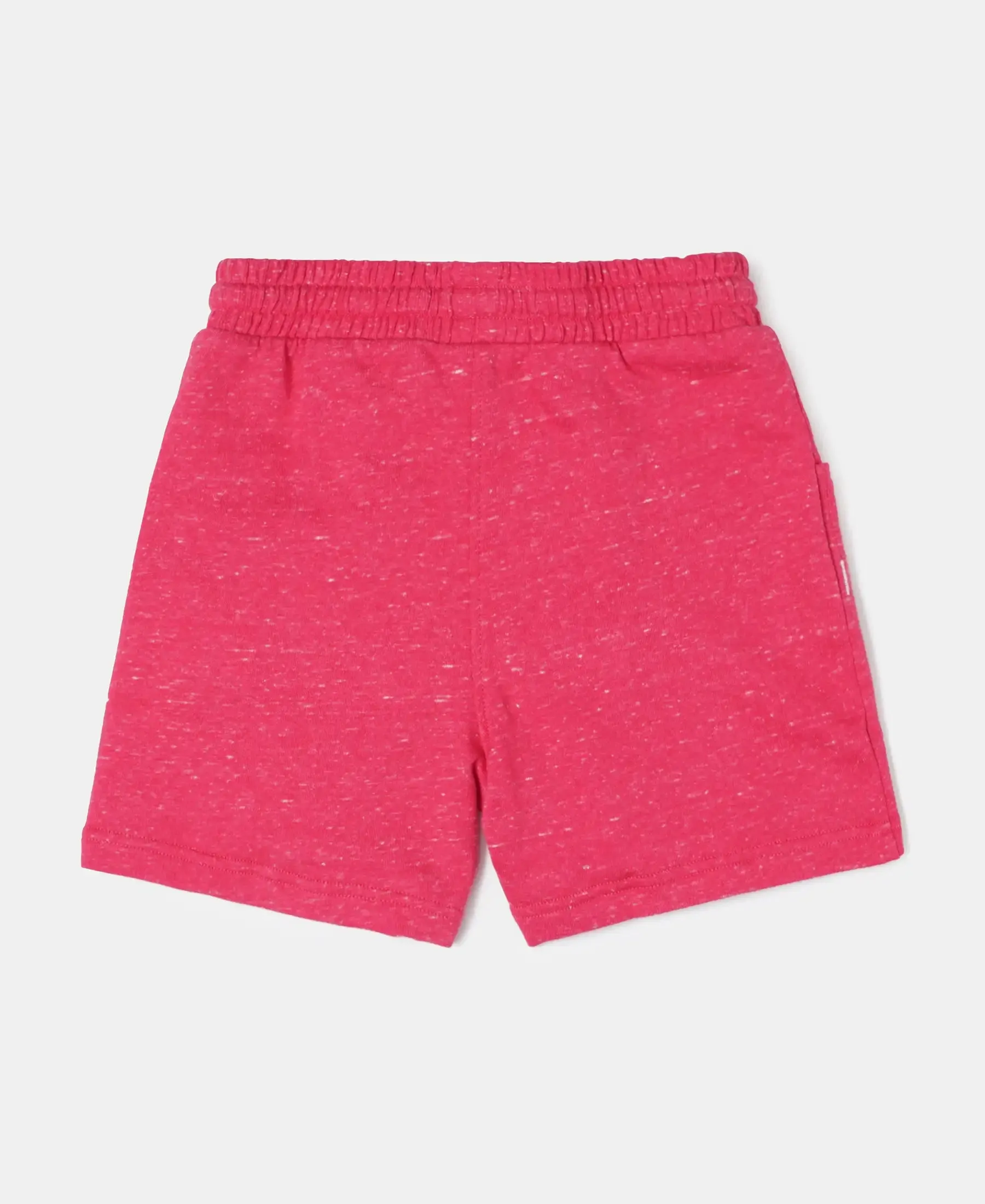 Girl's Super Combed Cotton French Terry Solid Shorts - Ruby Snow Melange