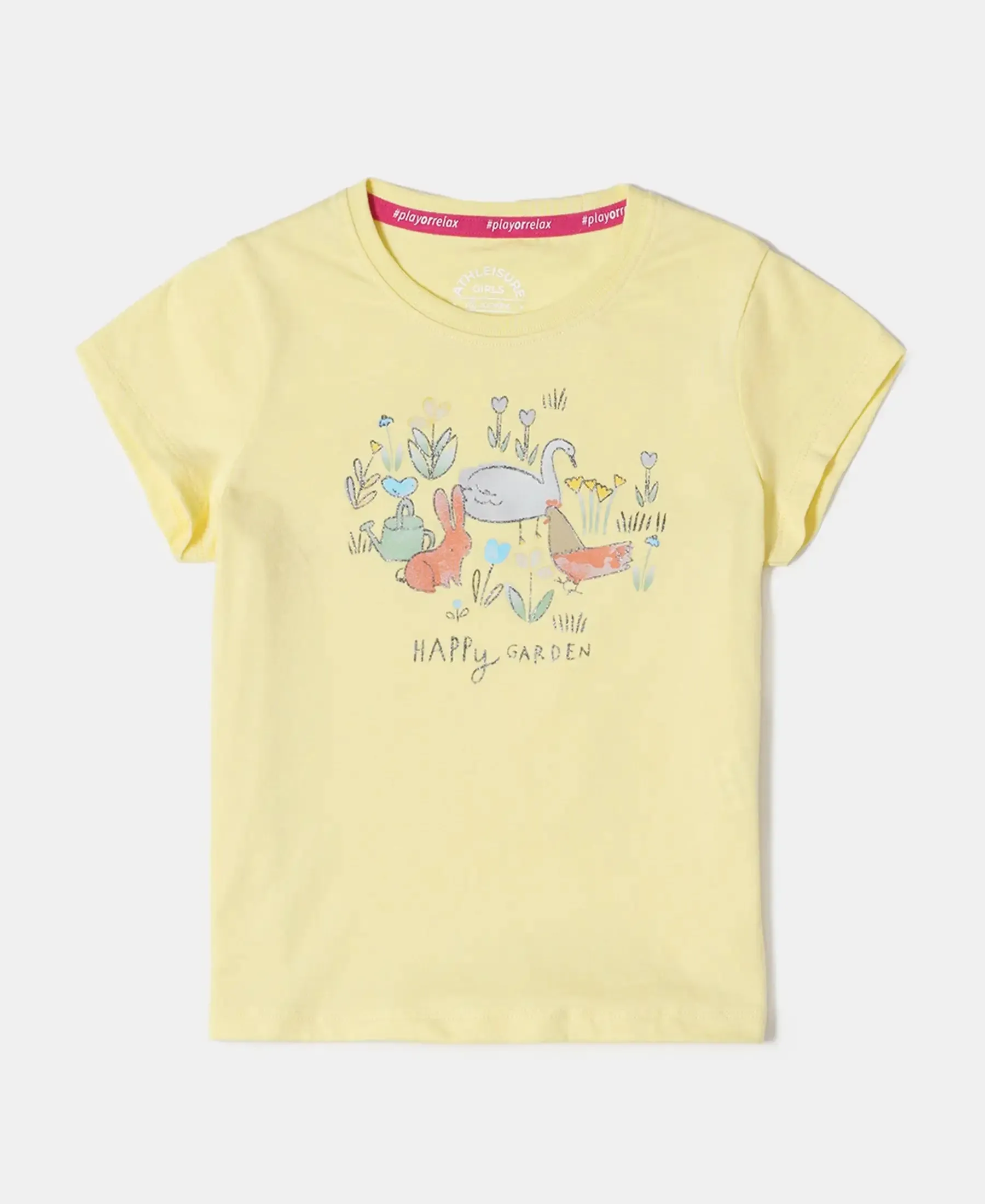 Girl's Super Combed Cotton Graphic Printed T-Shirt - Popcorn