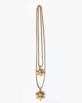 Gold Star Crossed Lovers Necklace