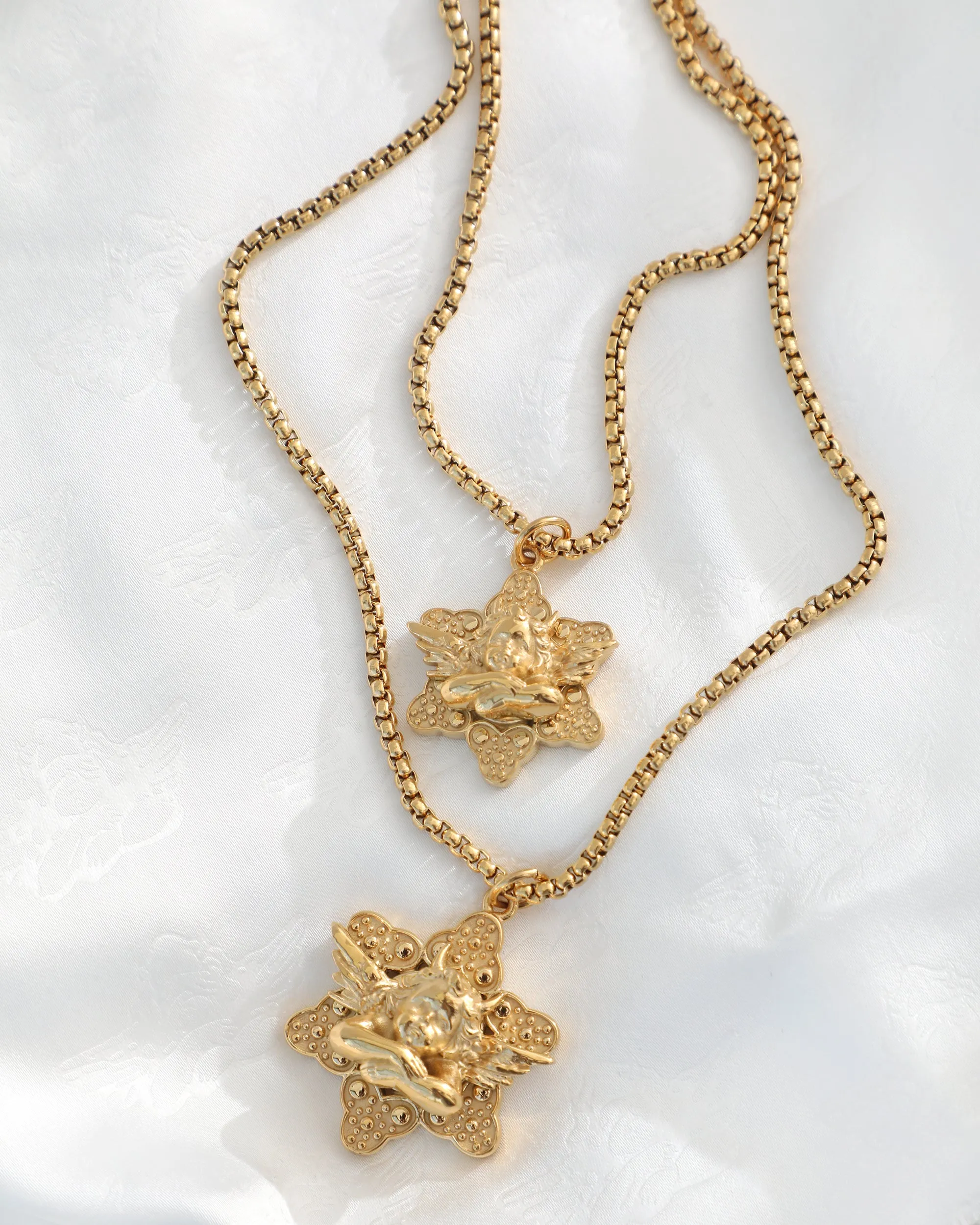 Gold Star Crossed Lovers Necklace