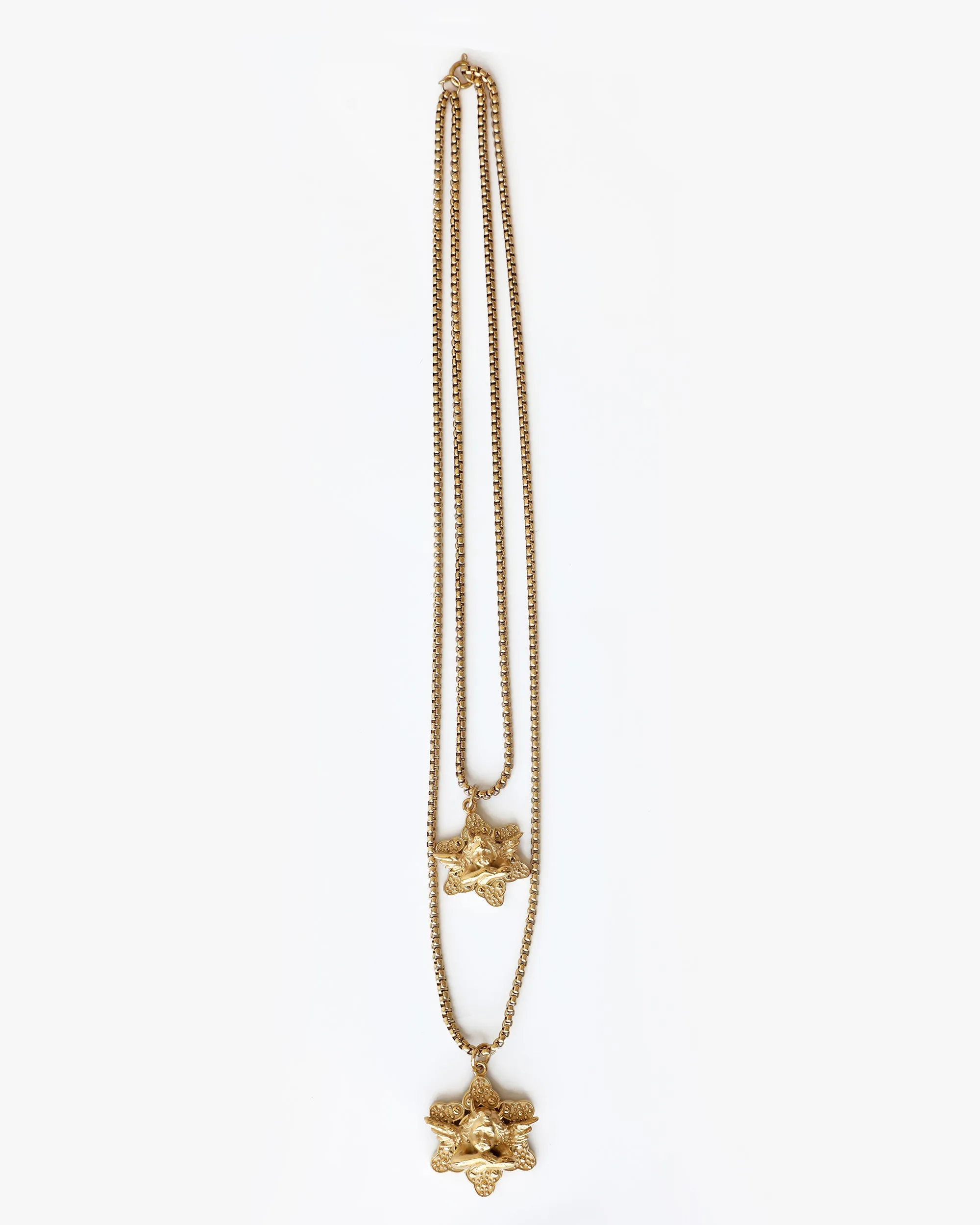 Gold Star Crossed Lovers Necklace