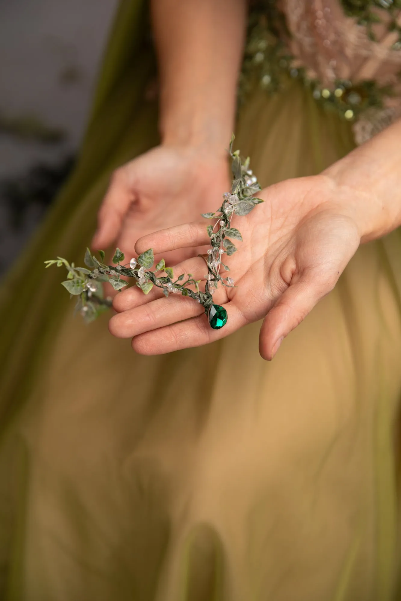 Greenery flower elf tiara