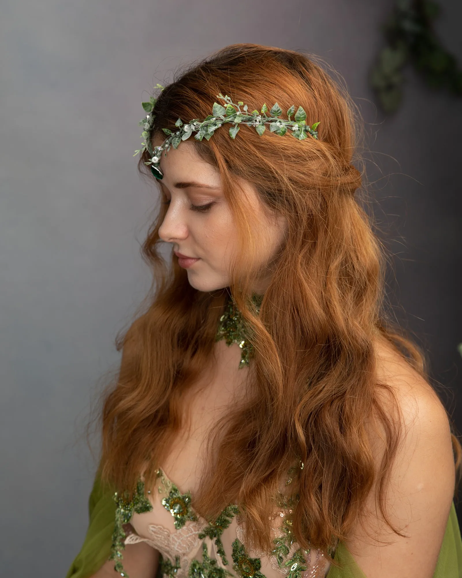 Greenery flower elf tiara