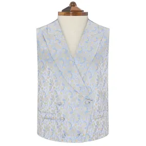 Hayward Blue Large Floral Silk Waistcoat