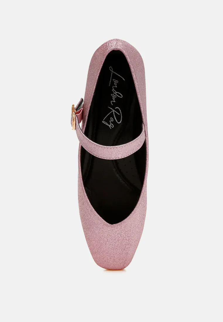 Herma Glitter Pin Buckle Ballerinas