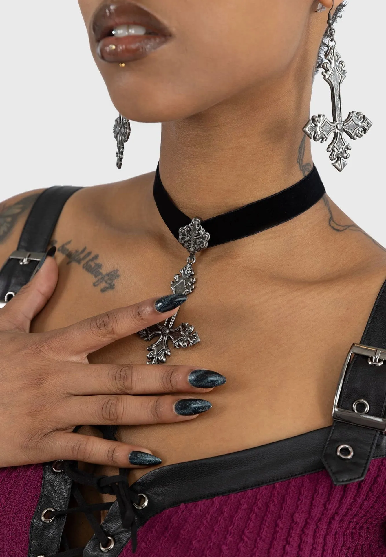 Killstar - Crossed Fates Silver - Earrings