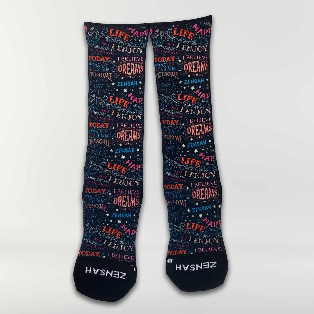 Motivational Quotes Compression Socks (Knee-High)