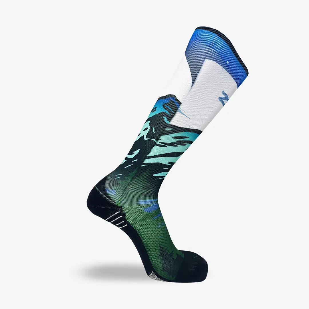 Mountain Panorama Compression Socks (Knee-High)